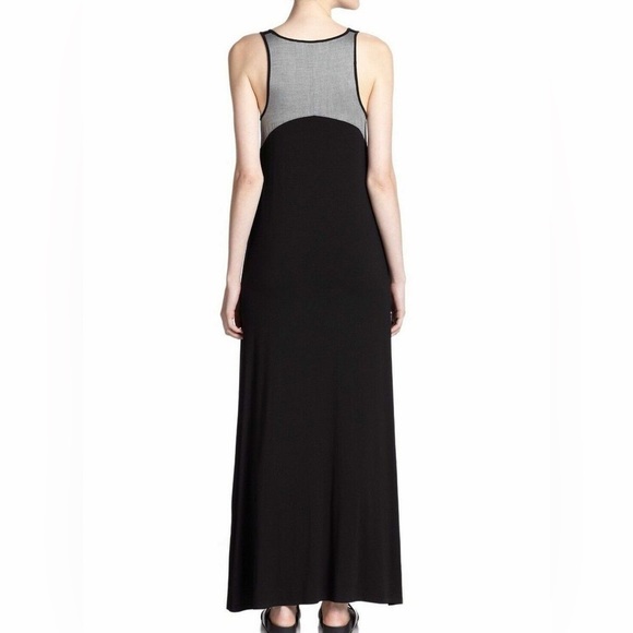 VINCE Black Maxi Dress Cotton Stretch - Picture 4 of 11